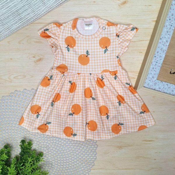 Body Vestido Curto Canelado - Laranja