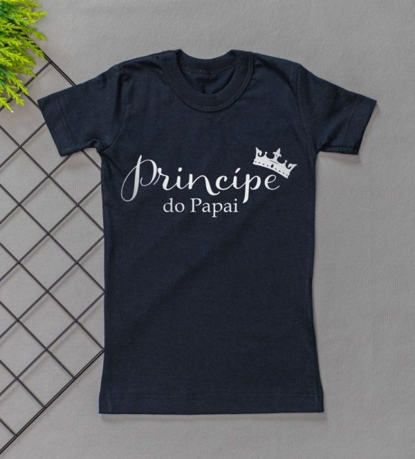 Camiseta Curta Infantil Tradicional Preta Princípe