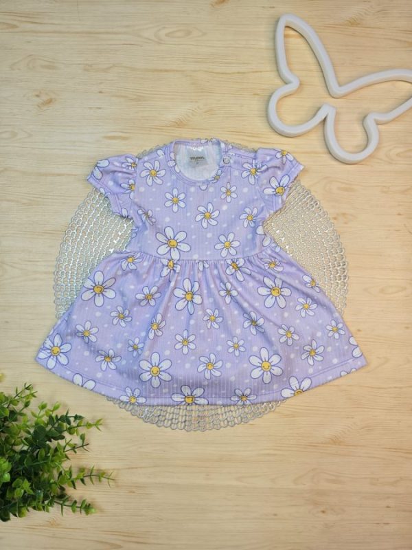 Body Vestido Curto Canelado Lilás – Florzinhas
