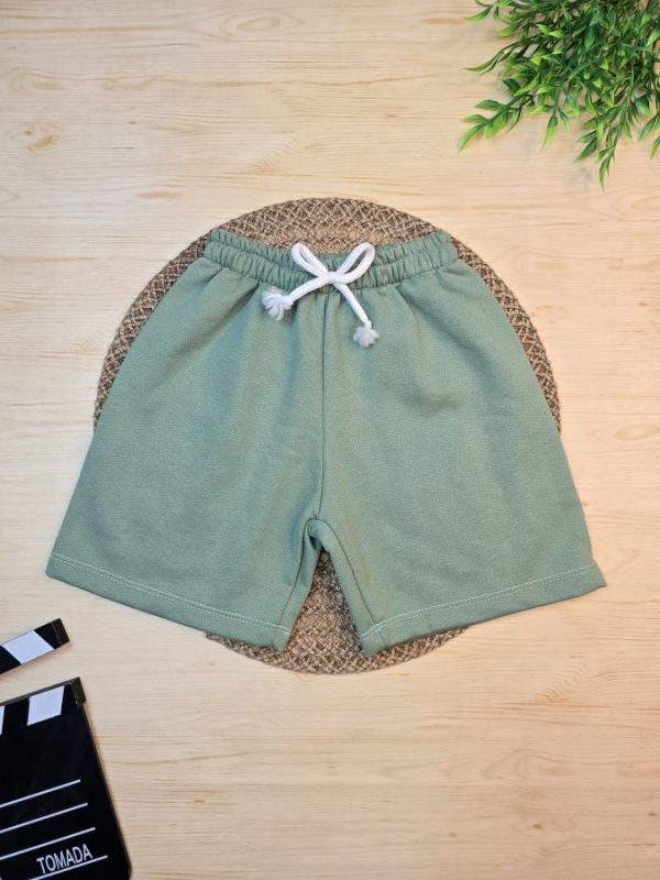 Shorts Moletinho Infantil Verde Olívia