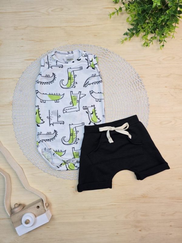 Conjunto Body Regata e Shorts Off - Jacaré