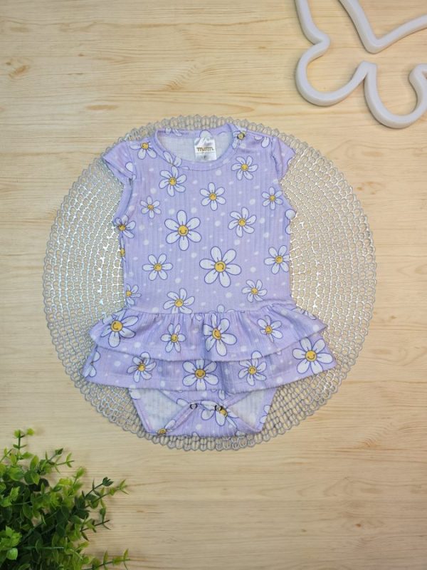 Body Babado Lilás - Florzinhas