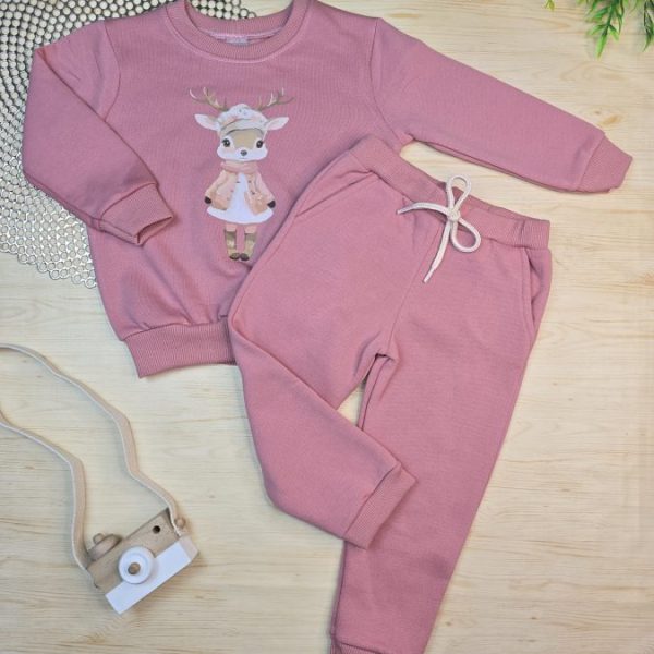 Conjunto de Moletom com Gola Rosê - Cervo