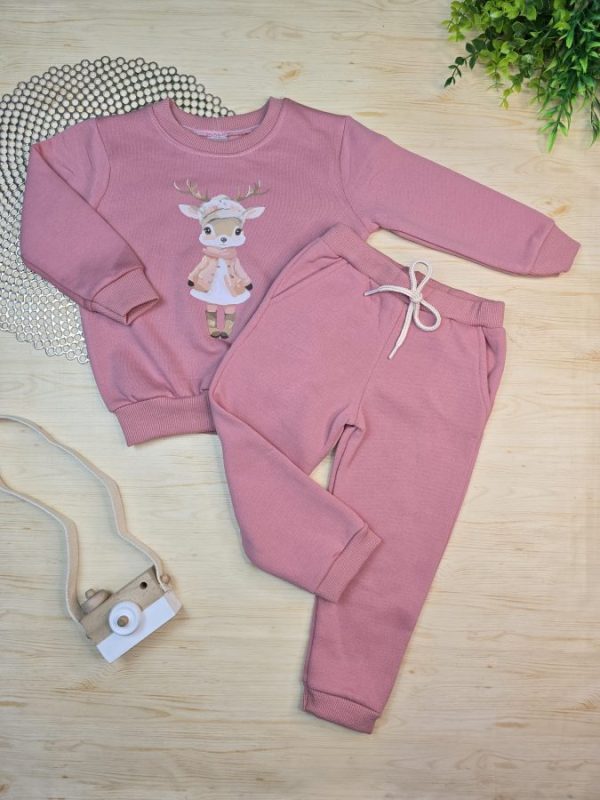 Conjunto de Moletom com Gola Rosê - Cervo