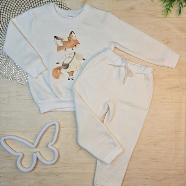 Conjunto de Moletom com Gola Off - Raposinha