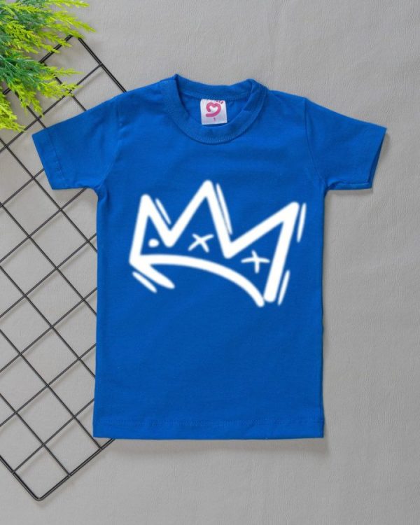 Camiseta Curta Infantil Tradicional Coroa Azul