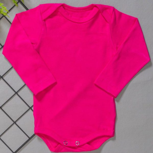Body para Bebê Manga Longa Rosa Pink