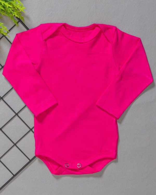 Body para Bebê Manga Longa Rosa Pink