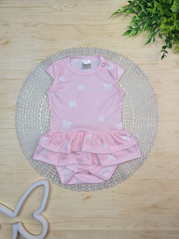 Body Babado Rosa - Borboletinhas