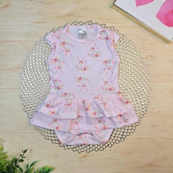 Body Babado Canelado Rosa - Bonequinha