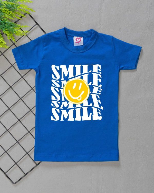 Camiseta Curta Infantil Tradicional Smile Azul