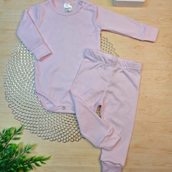 Conjunto Térmico Body/Calça (Botão) - Rosa Bebê