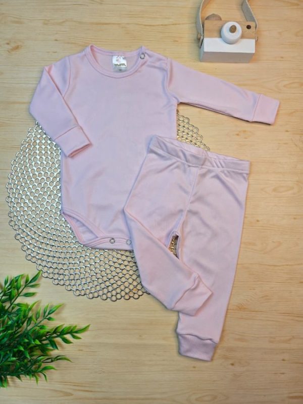 Conjunto Térmico Body/Calça (Botão) - Rosa Bebê