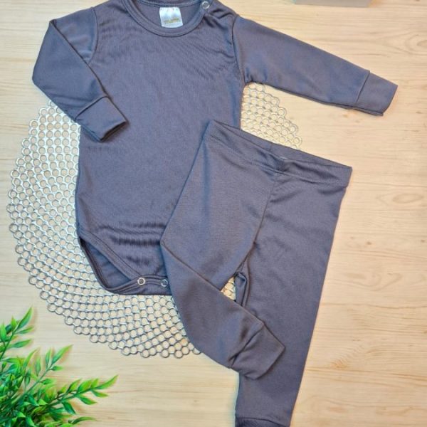 Conjunto Térmico Body/Calça (Botão) - Cinza