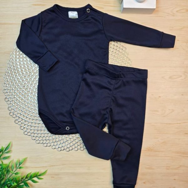 Conjunto Térmico Body/Calça (Botão) - Azul Marinho