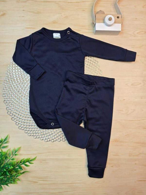 Conjunto Térmico Body/Calça (Botão) - Azul Marinho