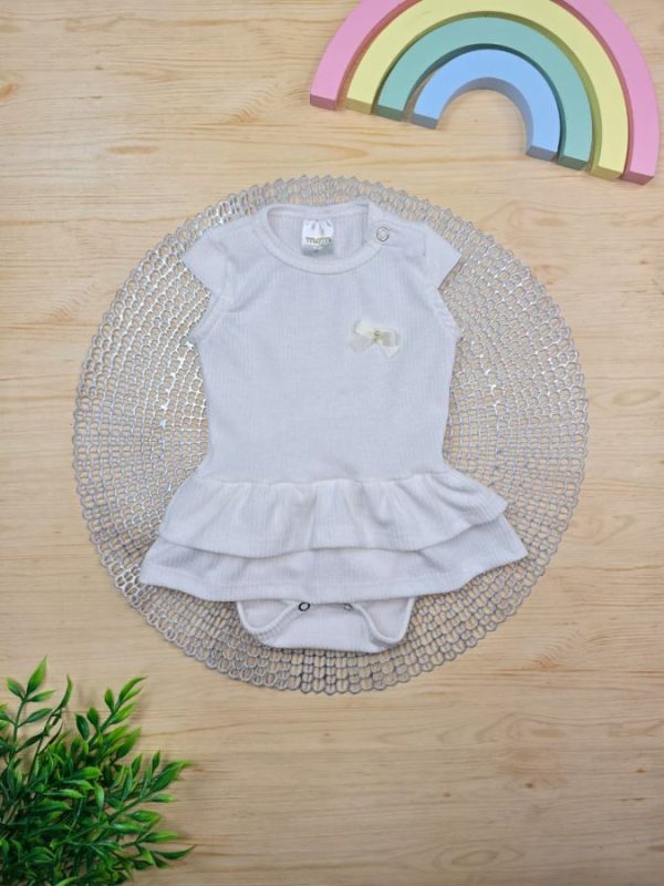 Body Babado Branco - Aplique Laço