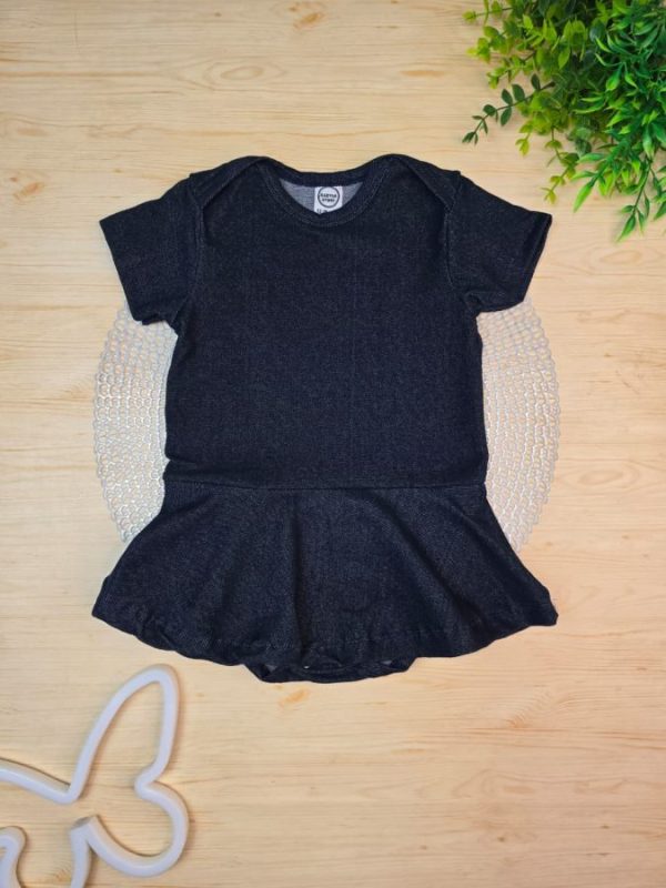 Body Vestido Denim Imita Jeans – Azul