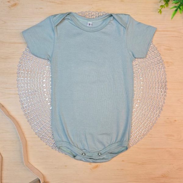 Body para Bebê Manga Curta Liso - Verde Claro