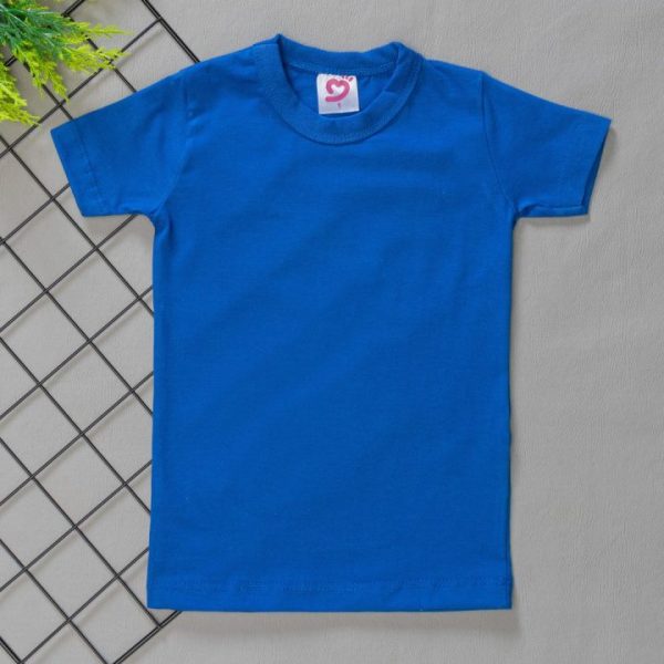 Camiseta Infantil Lisa de Menino em 100% Algodão - Azul Royal