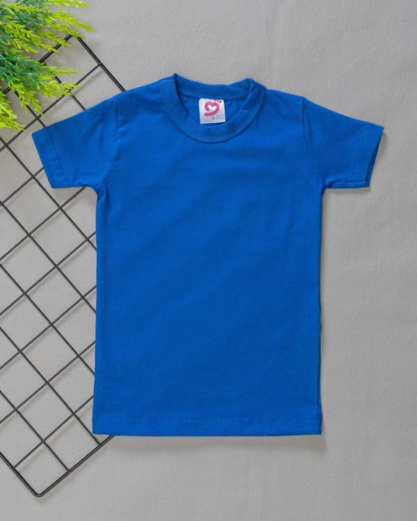 Camiseta Curta Infantil Tradicional Lisa - Azul Royal