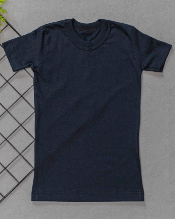 Camiseta Curta Infantil Tradicional Lisa - Preta