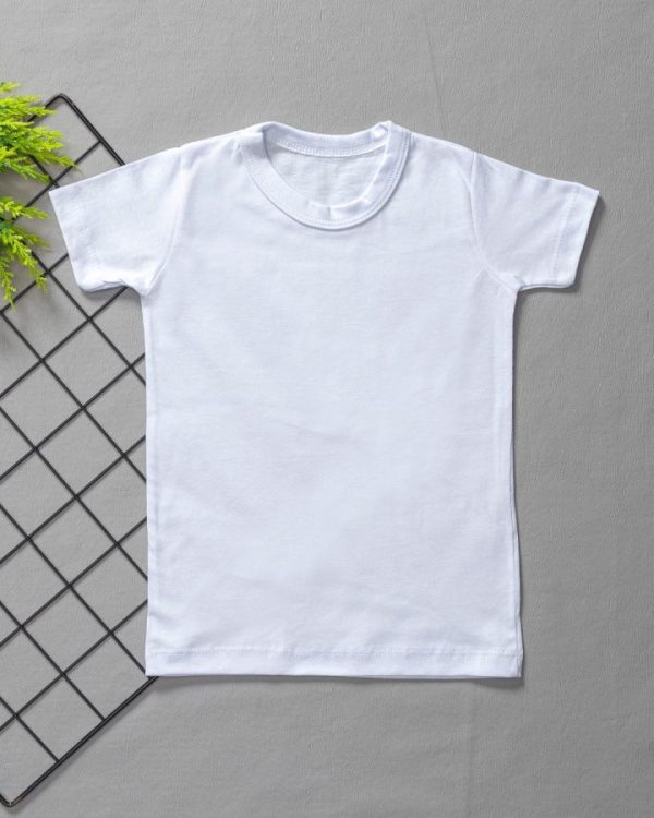 Camiseta Curta Infantil Tradicional Lisa - Branca