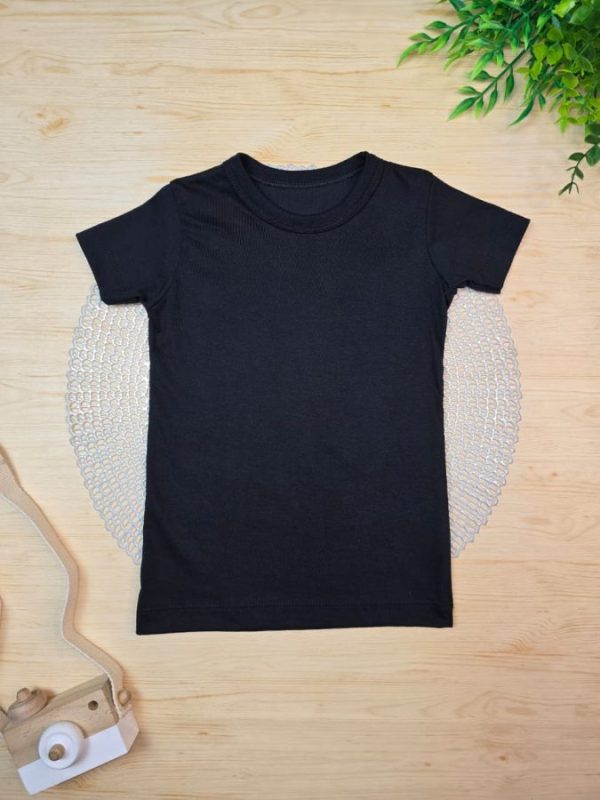 Camiseta Curta Infantil Tradicional Lisa - Preta