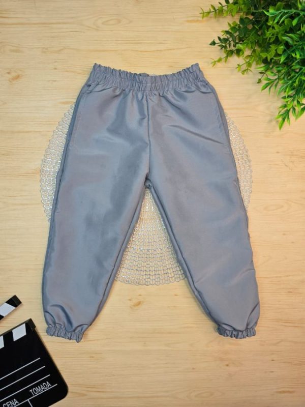 Calça de Tactel Infantil Sem Forro - Cinza