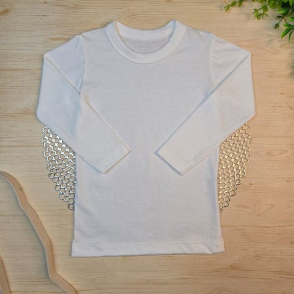 Camiseta Longa Infantil Lisa Off White