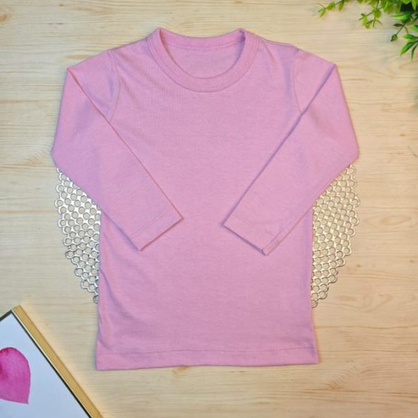 Camiseta Longa Infantil Lisa Rosa