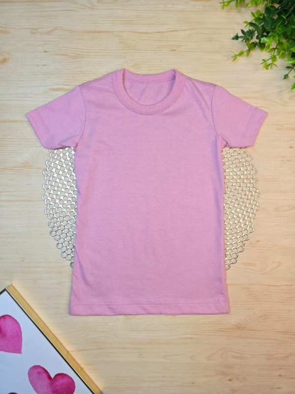 Camiseta Infantil Manga Curta Tradicional Rosa