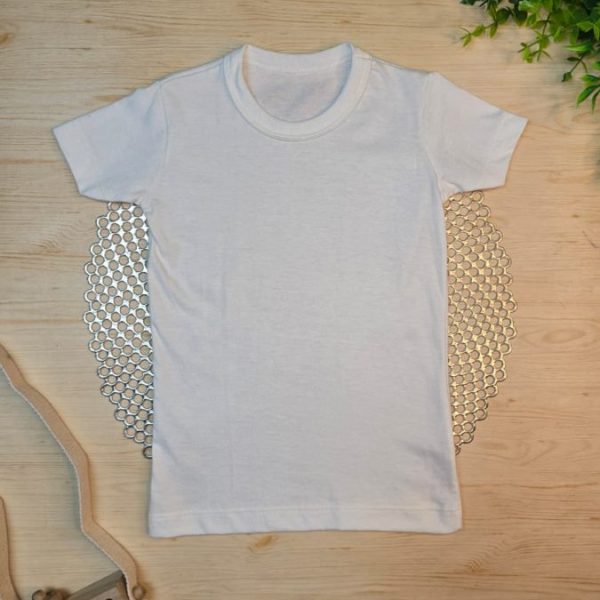 Camiseta Infantil Lisa de Menino em 100% Algodão - Off White