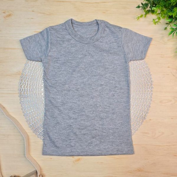 Camiseta Infantil Lisa de Menino em 100% Algodão - Mescla