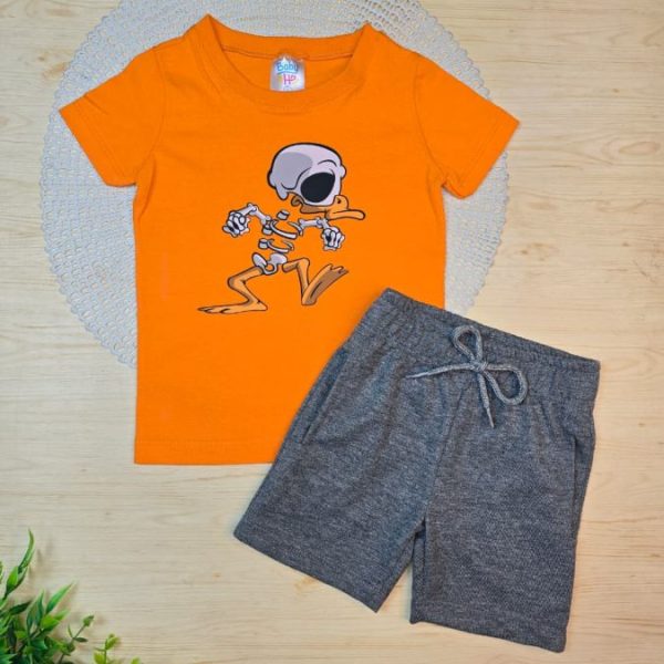 Conjunto Infantil Camiseta e Bermuda Moletinho- Pato