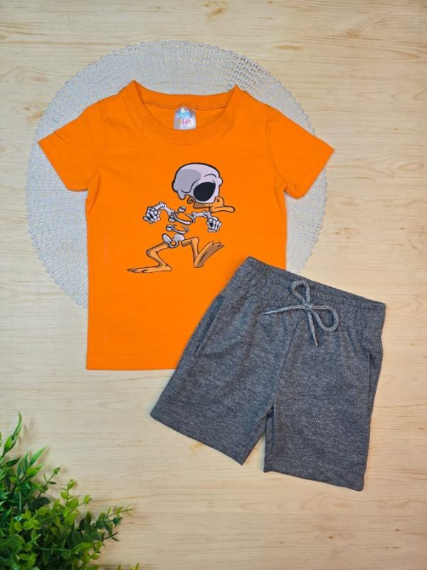 Conjunto Infantil Camiseta e Bermuda Moletinho- Pato