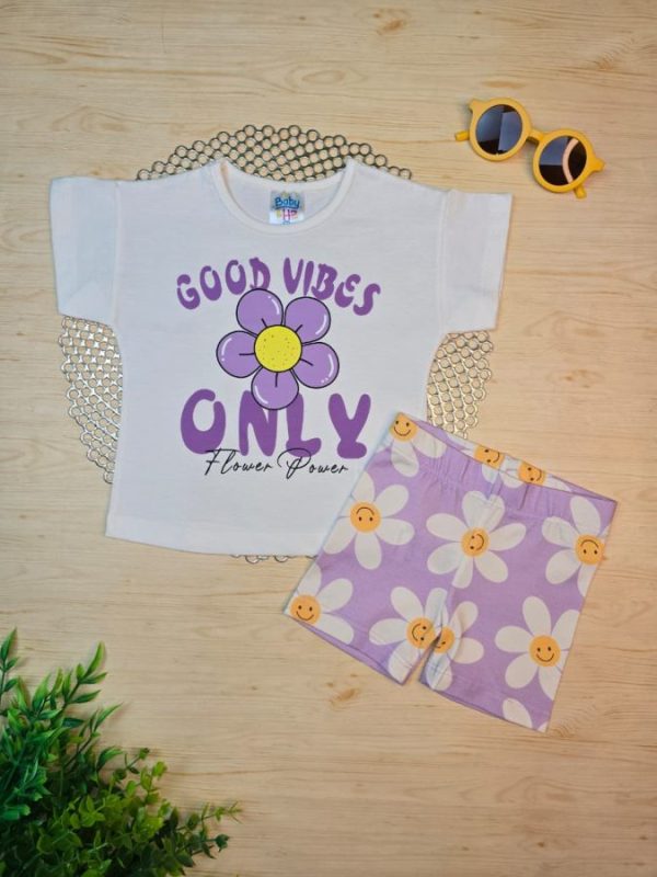 Conjunto Infantil Blusa e Ciclista - Margaridas