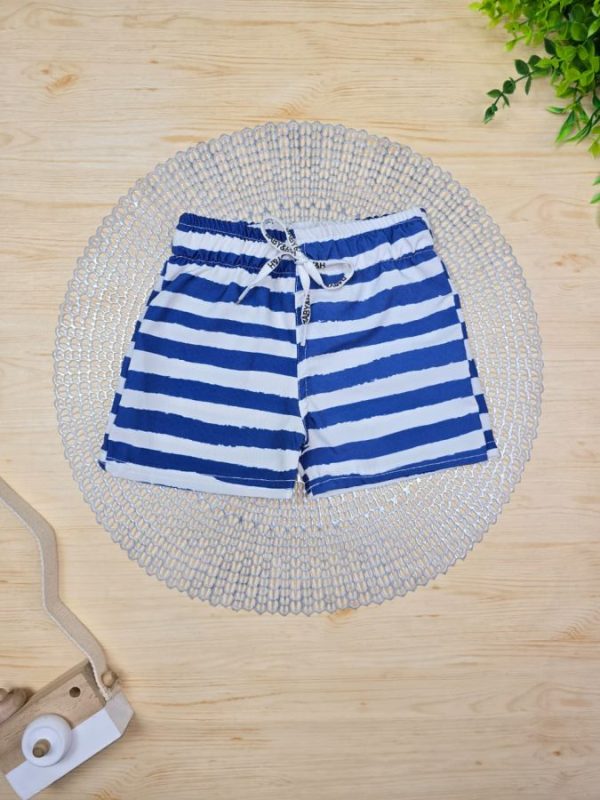 Shorts Infantil De Tactel c/ Elastano Estampado - Listrado