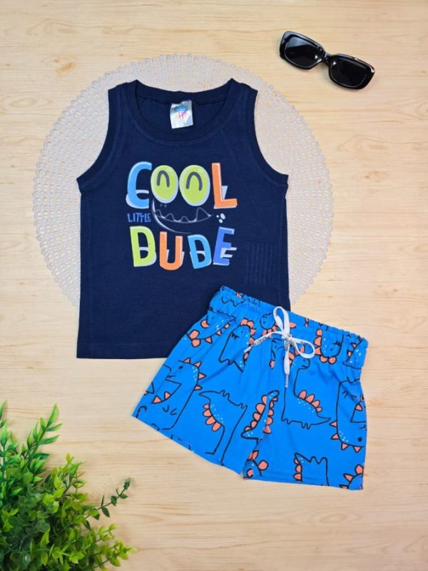 Conjunto Infantil Regata e Shorts Tactel c/Elastano Estampado - Cool Little Dude