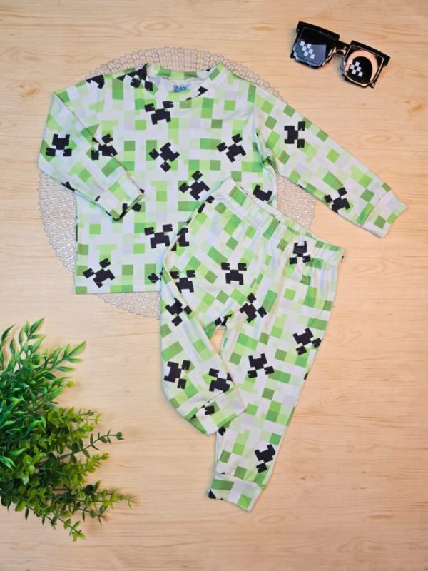 Pijama Infantil Longo Pele de Pêssego Estampado - Game