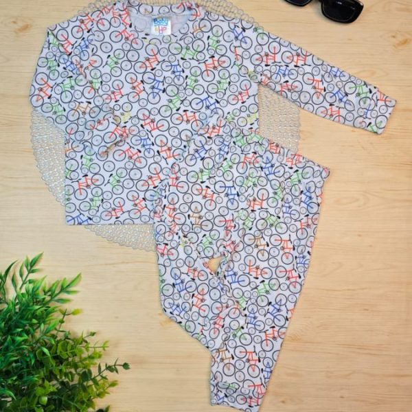 Pijama Infantil Menino Longo Pele de Pêssego - Bike