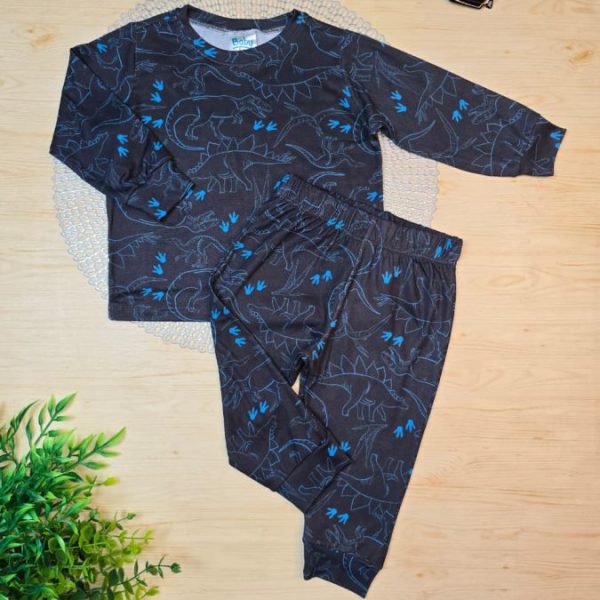 Pijama Infantil de Menino Longo Pele de Pêssego – Dinossauro
