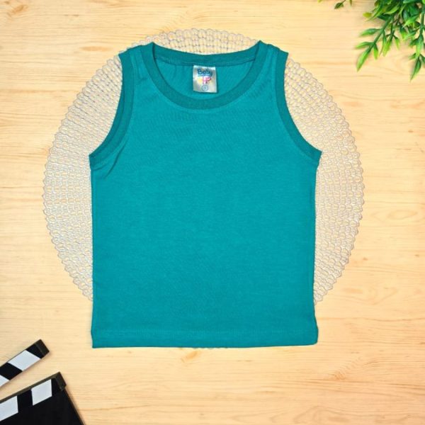 Regata Infantil Lisa de Menino em 100% Algodão - Verde Esmeralda