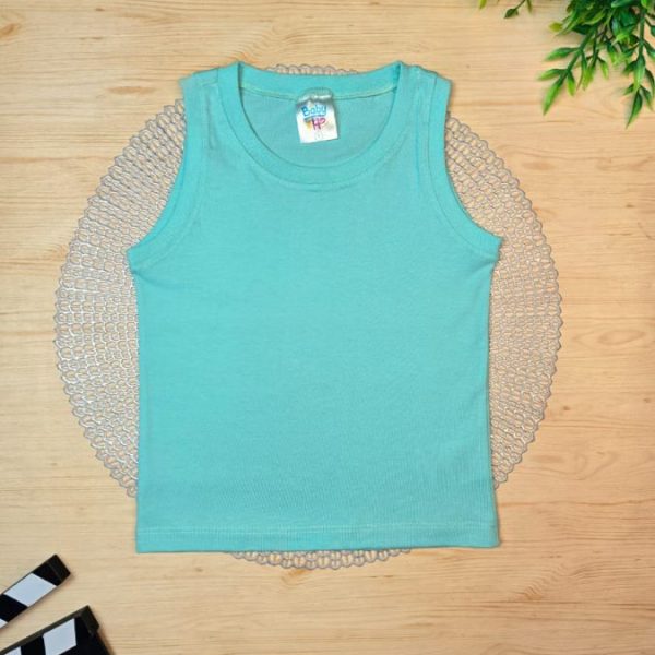 Regata Infantil Lisa de Menino em 100% Algodão - Verde Água