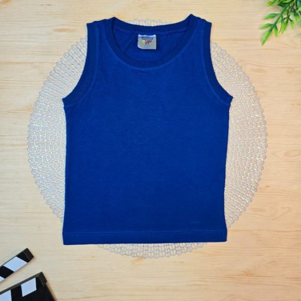 Regata Infantil Lisa de Menino em 100% Algodão - Azul Royal