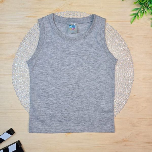 Regata Infantil Lisa de Menino em 100% Algodão - Mescla