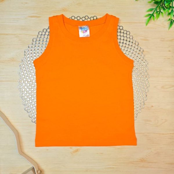 Regata Infantil Lisa de Menino em 100% Algodão - Laranja