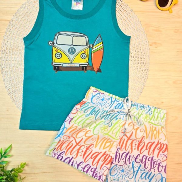 Conjunto Infantil Menino Regata e Shorts Tactel - Kombi