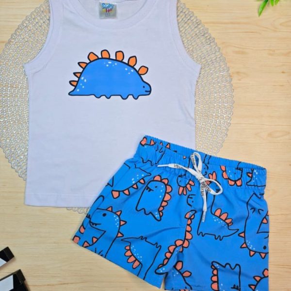 Conjunto Infantil Menino Regata e Shorts Tactel - Roar