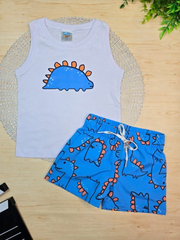 Conjunto Infantil Regata e Shorts Tactel c/Elastano Estampado - Roar